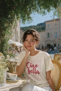 Dámske tričko "Ciao bella!" (biele)