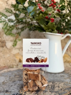 Cantuccini z gaštanovej múky s čokoládou a mandľami, 200g