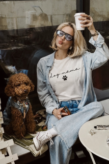 Dámske tričko "Dog mama" (biele)