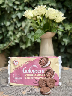 Bezlepkové+ bez laktózy kakaové sušienky s krémovou vanilkovou náplňou, 160g